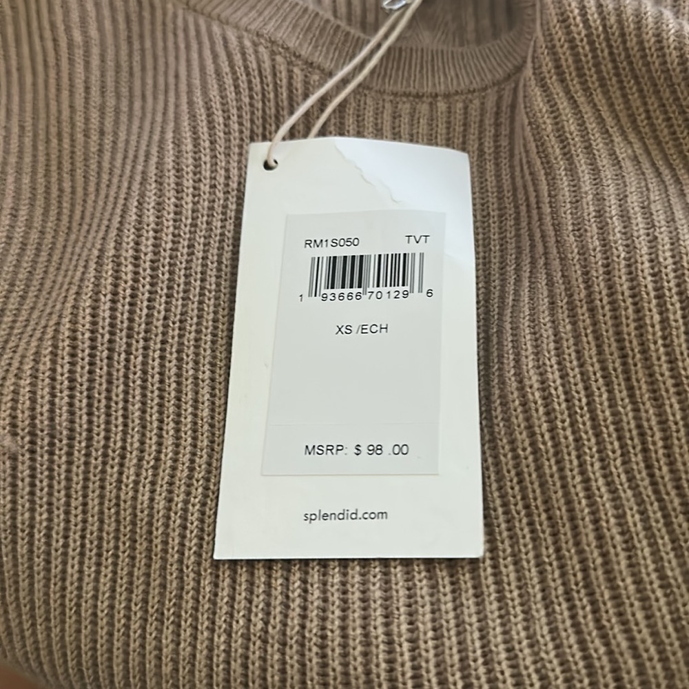 Splendid Cashmere Infused Rib Knit Pullover Sleeveless Stretch Tank in XS - Picture 7 of 9